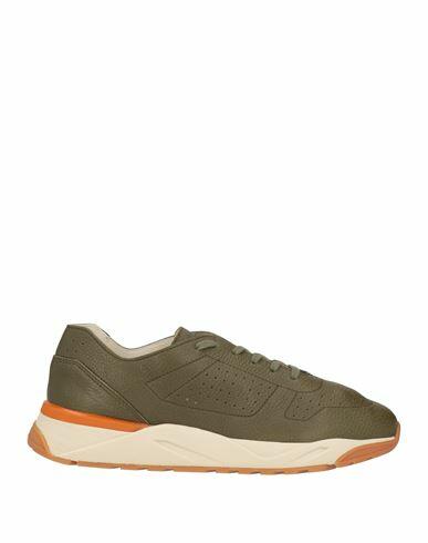 Santoni Man Sneakers Military green Soft Leather Cover