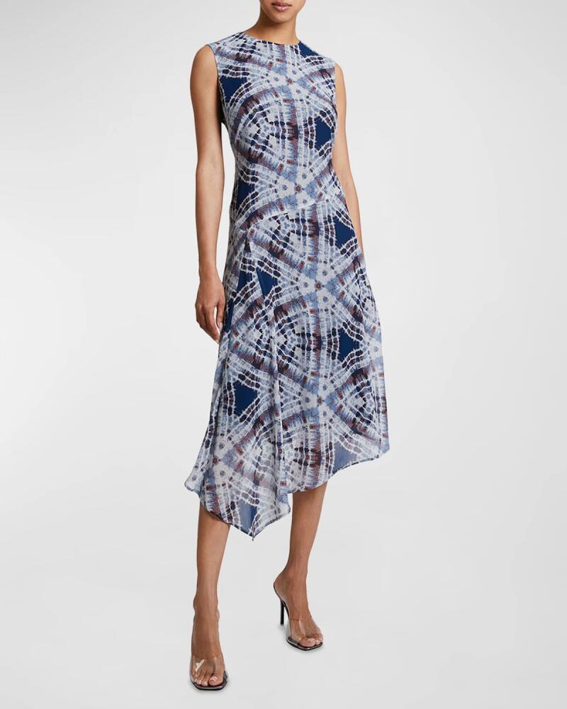 Santorelli Cecilia Asymmetric Abstract-Print Midi Dress Cover