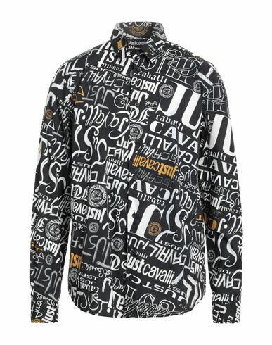 Just Cavalli Man Shirt Black Cotton Cover