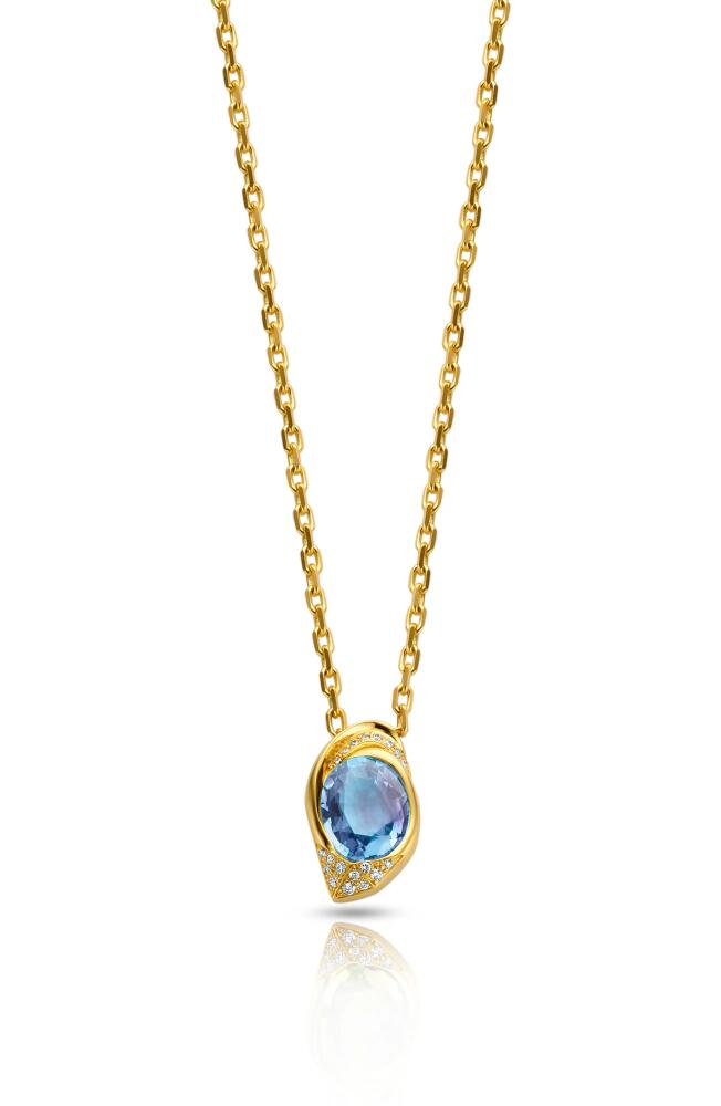 DRIES CRIEL Flux Sapphire & Diamond Pendant Necklace in Blue Cover