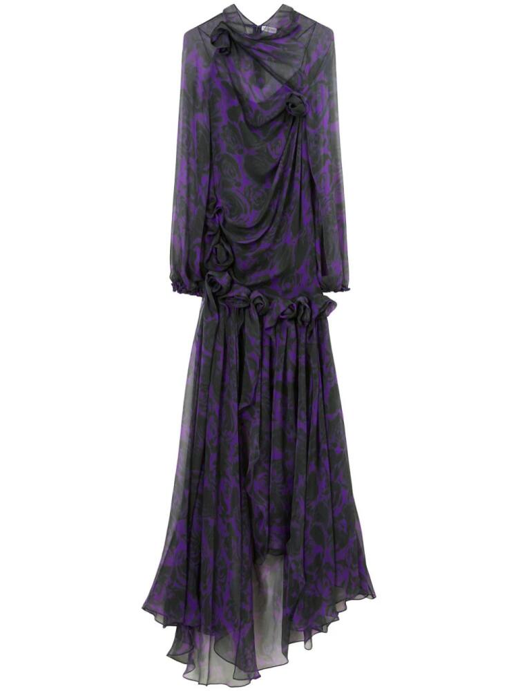 Burberry rose-print silk gown - Purple Cover