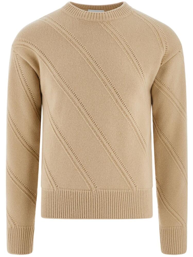 Ferragamo crew neck beige wool sweater - Neutrals Cover