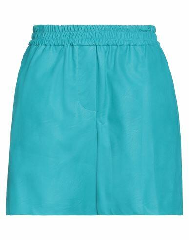 Nude Woman Shorts & Bermuda Shorts Turquoise Polyurethane, Polyester Cover