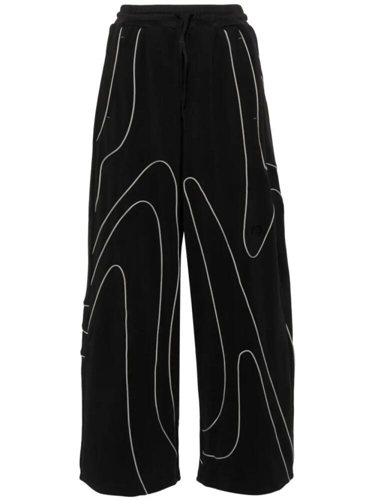 Y-3 piping-detail jersey trousers - Black Cover