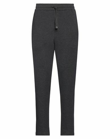 Brioni Man Pants Steel grey Cotton, Polyamide, Lambskin Cover