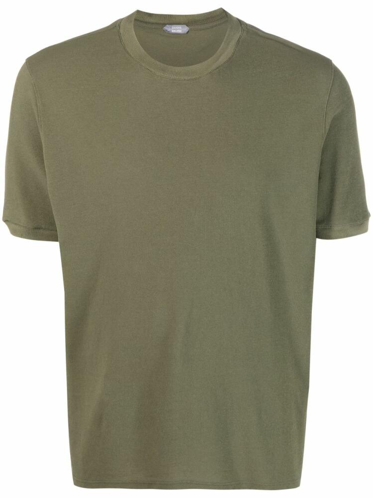 Zanone plain cotton T-shirt - Green Cover