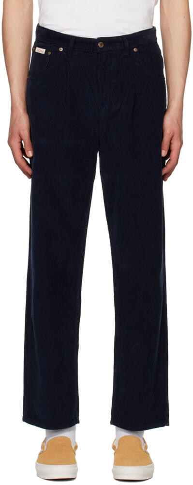 Noah Navy Pleated Trousers Cover