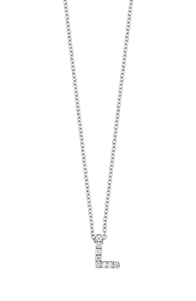 Bony Levy 18k Gold Pavé Diamond Initial Pendant Necklace in White Gold - L Cover