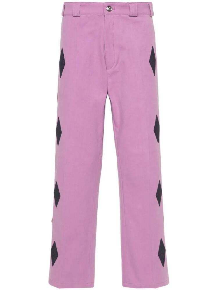 BLUEMARBLE bead-embellished straight trousers - Purple Cover