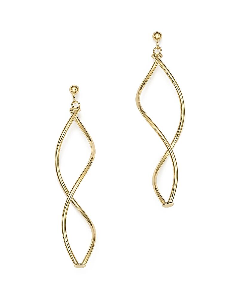 14K Yellow Gold Double Twisted Drop Earrings - Exclusive Cover