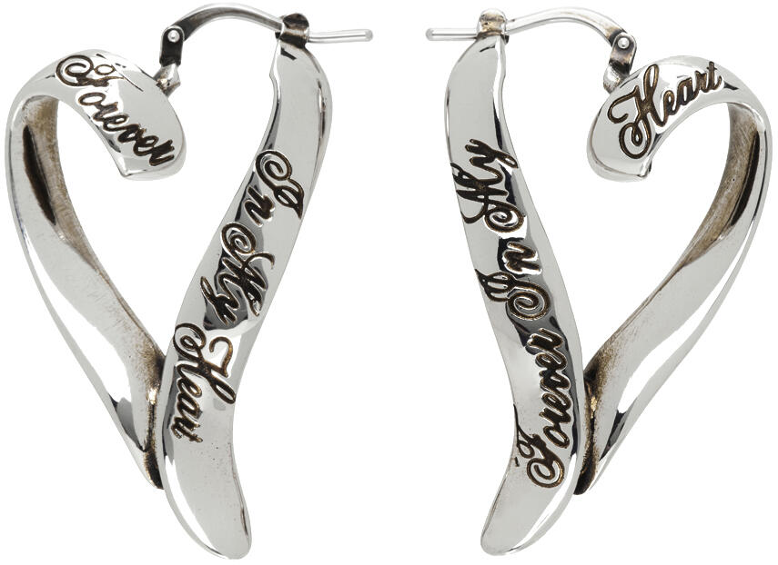 Acne Studios Silver Heart Hoop Earrings Cover