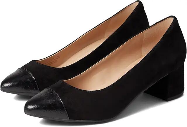 Cole Haan The Go-To Pump 45 mm (Black Suede/Black Croc) Women's Shoes Cover