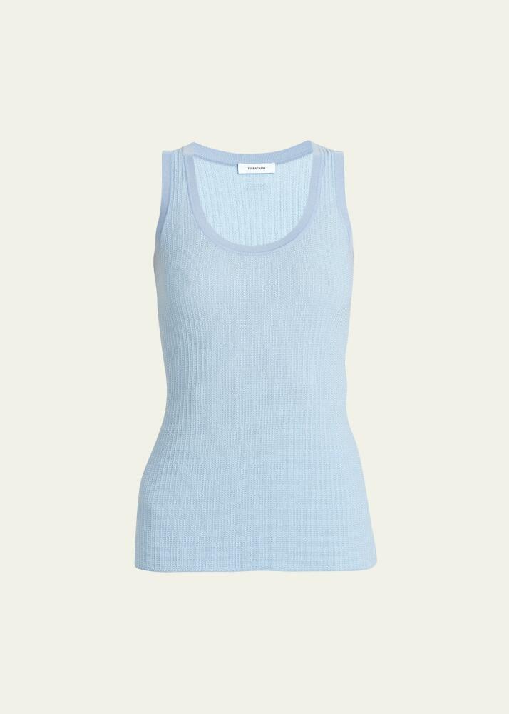 Ferragamo Cotton Silk Micro Jacquard Tank Top Cover