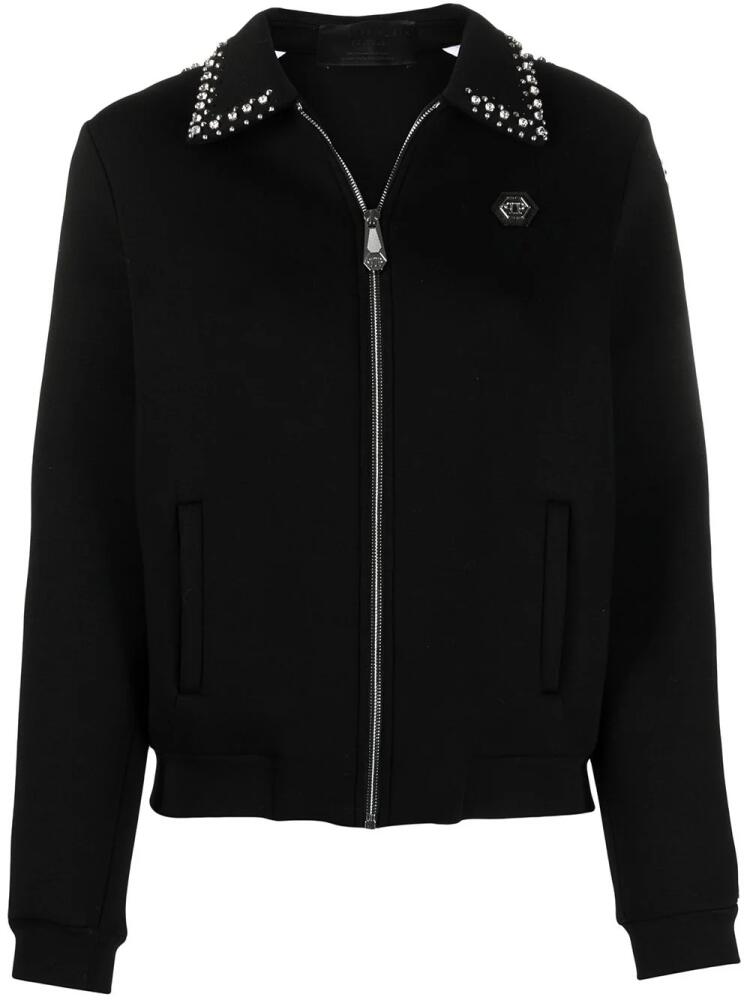 Philipp Plein logo zipped bomber jacket - Black Cover