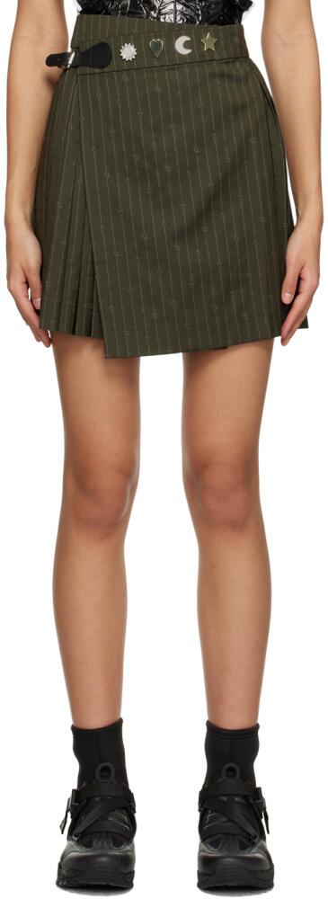 Charles Jeffrey LOVERBOY Khaki Pinstripe Miniskirt Cover