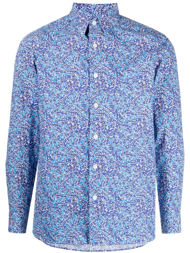 agnès b. floral-print cotton shirt - Blue Cover