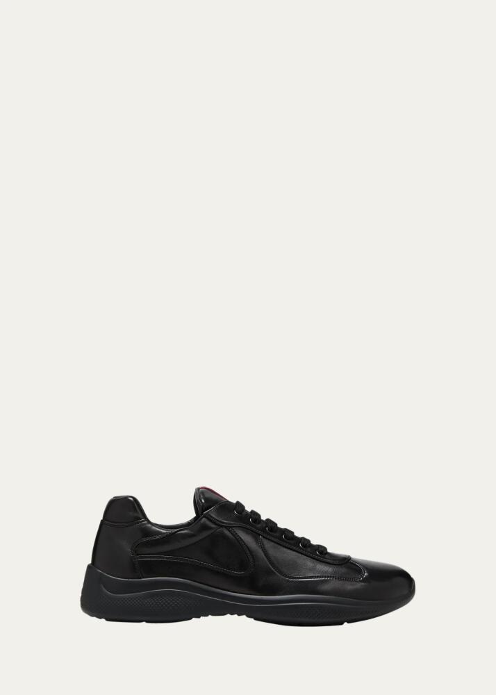 Prada Men's Americas Cup Napa Leather Low-Top Sneakers Cover