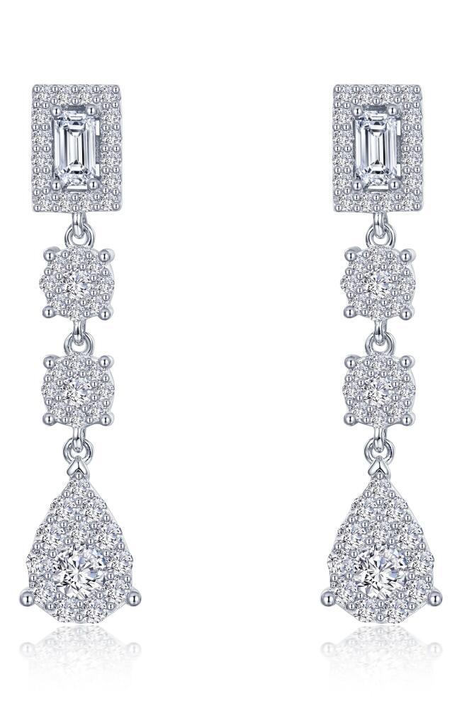 Lafonn Simulated Diamond Halo Linear Drop Earrings in Silver Cover