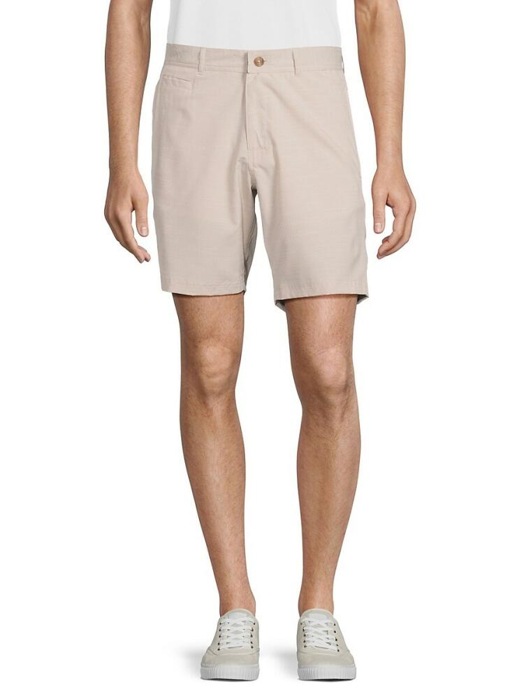 TailorByrd Men's Textured Performance Shorts - Khaki Cover