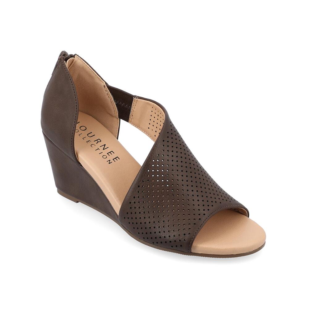 Journee Collection Aretha Wedge Sandal | Women's | Dark Brown Cover