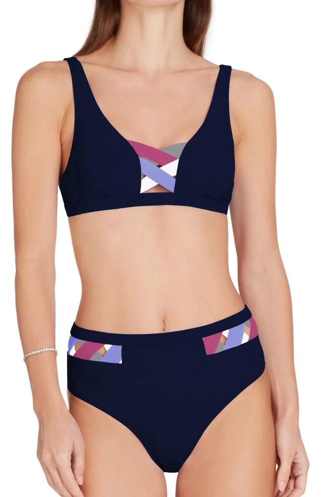 VALIMARE Martinique High Waist Bikini Bottom in Navy Blue Cover