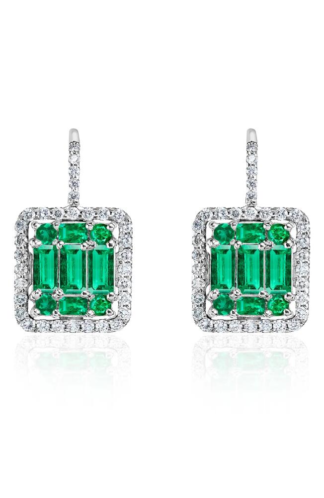 Mindi Mond Clarity Emerald & Diamond Halo Earrings in 18K Wg Cover