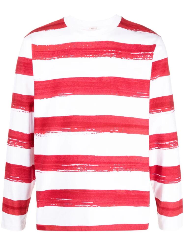 FURSAC stripe-print long-sleeve T-shirt - Red Cover