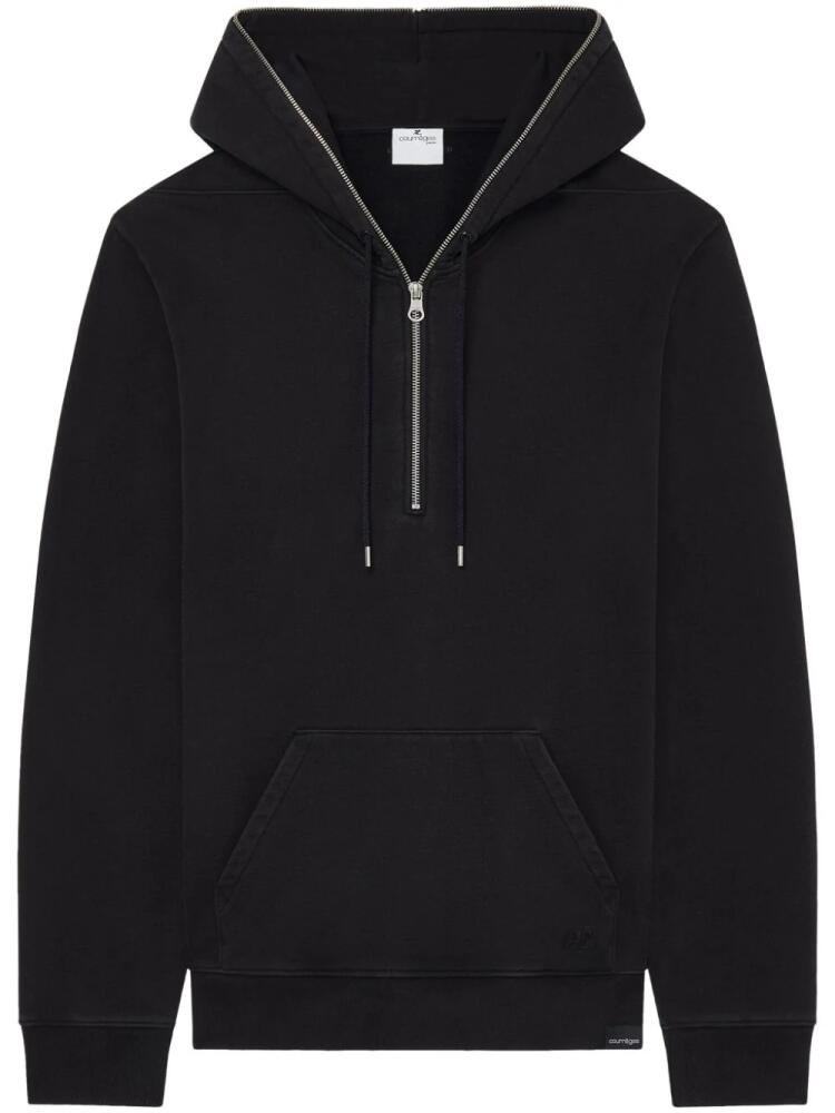 Courrèges zipped fleece hoodie - Black Cover