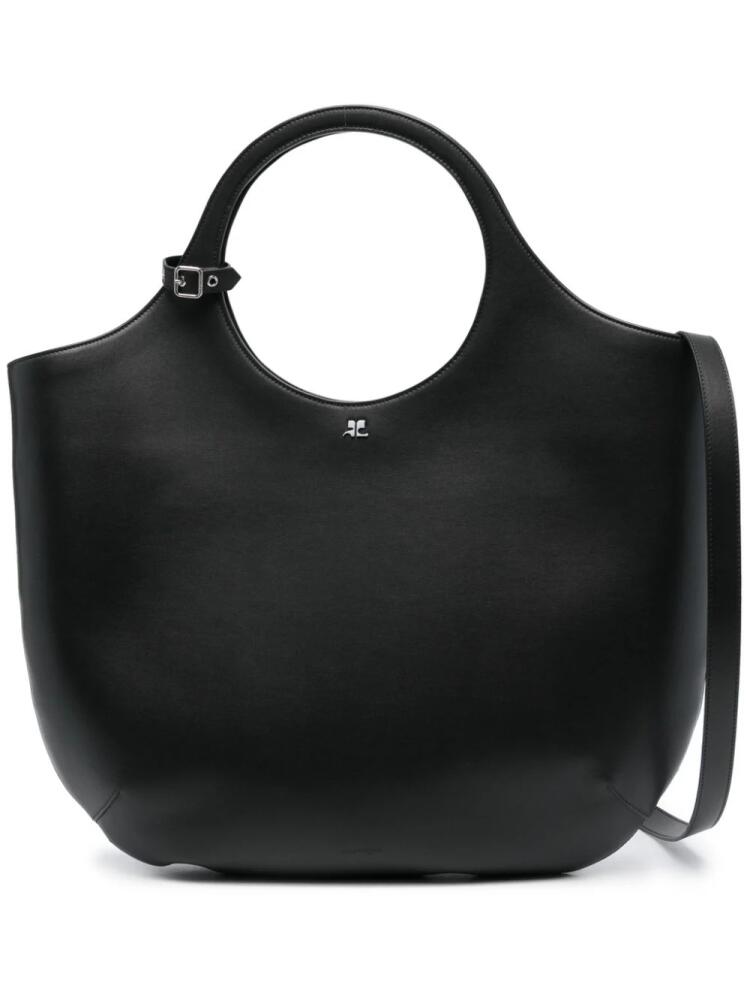 Courrèges large Holy leather tote bag - Black Cover