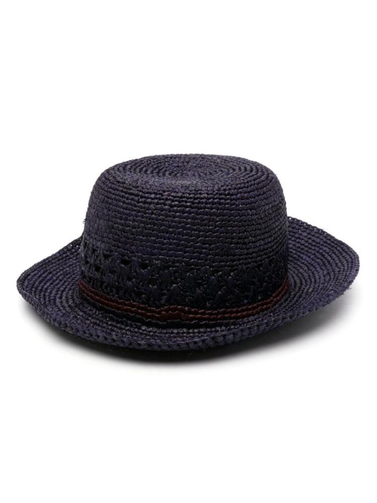 Paul Smith striped straw sun hat - Blue Cover