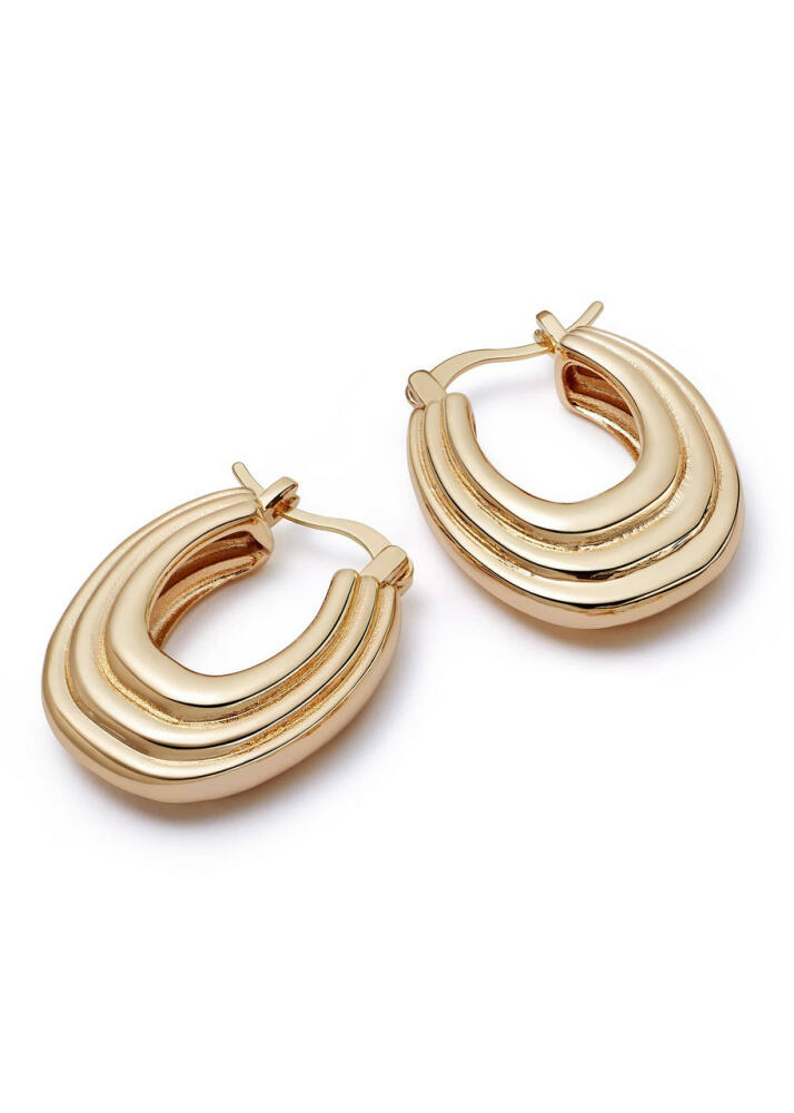 Daisy London X Polly Sayer Chunky Ridge 18kt Gold-plated Hoop Earrings Cover