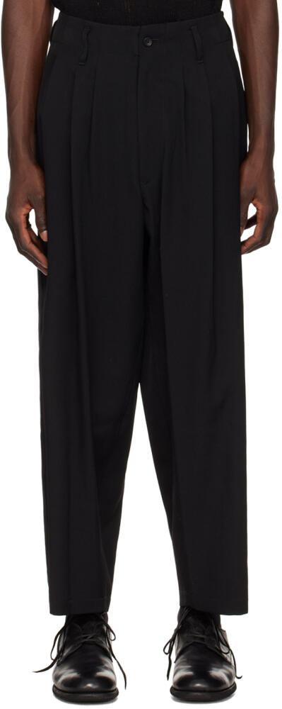 YOHJI YAMAMOTO Black Paneled Trousers Cover