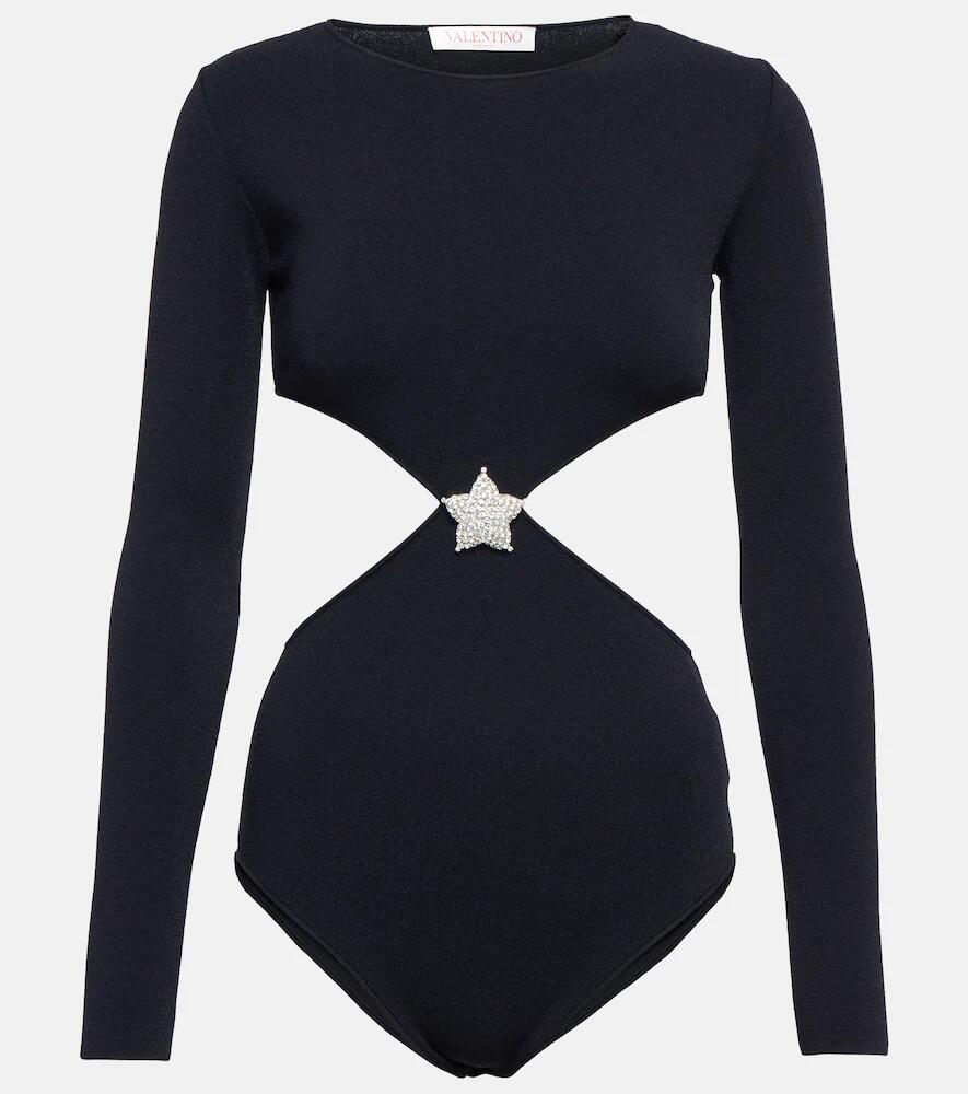 Valentino Embellished cut-out bodysuit Cover