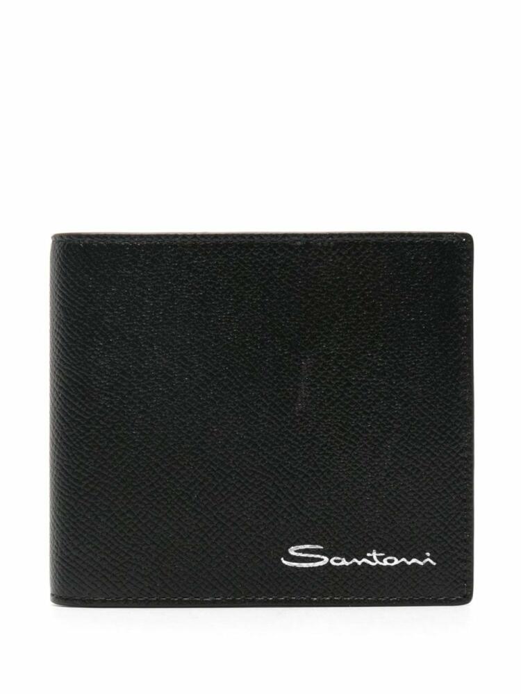 Santoni bi-fold leather wallet - Black Cover