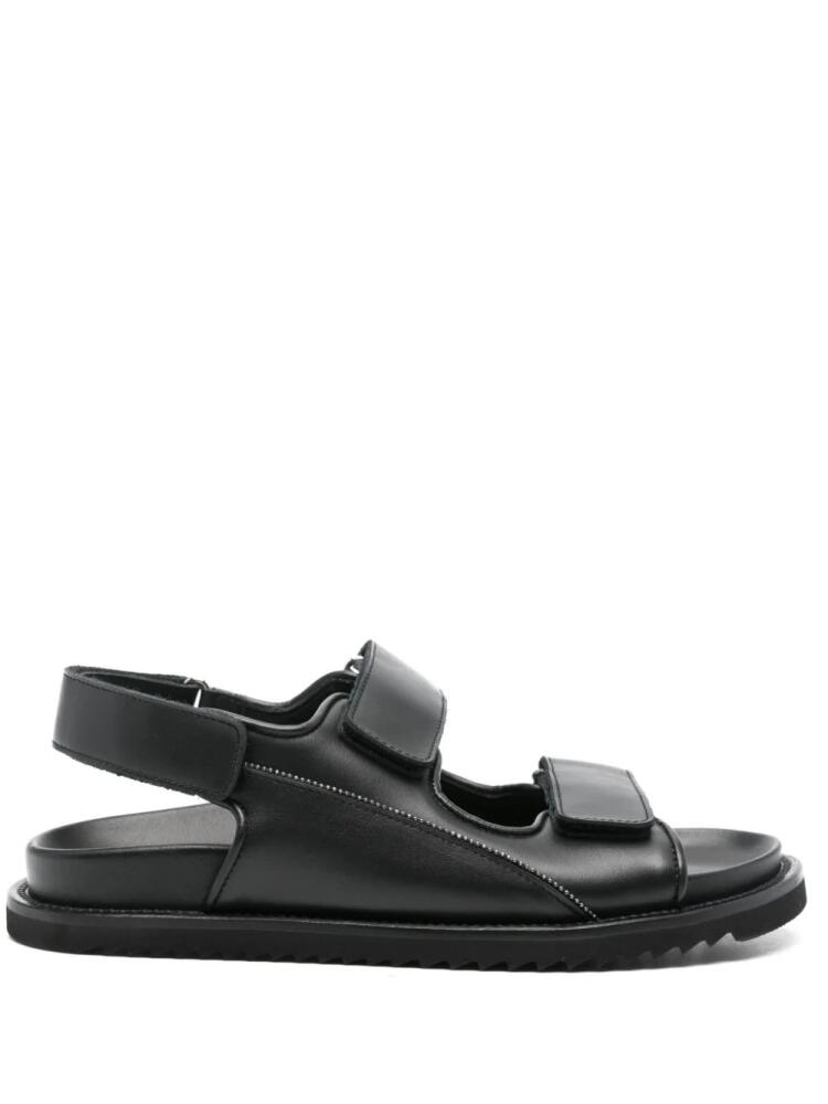 Doucal's double-strap leather sandals - Black Cover