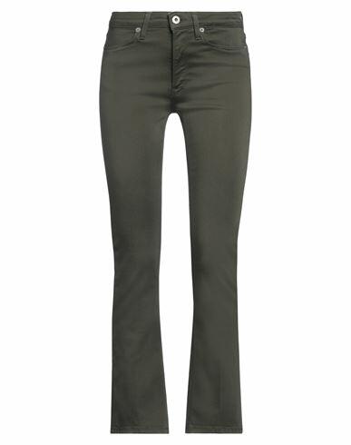 Dondup Woman Jeans Military green Cotton, Elastomultiester, Elastane Cover