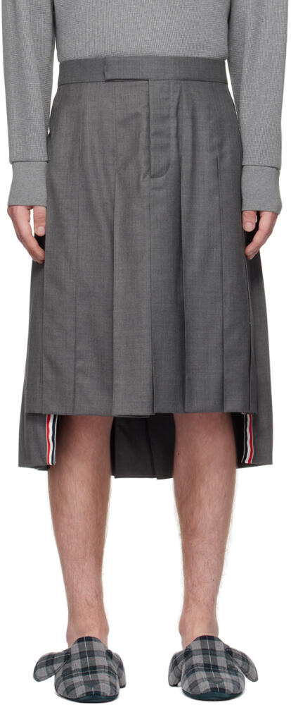 Thom Browne Gray Super 120s Pleated Skirt Cover