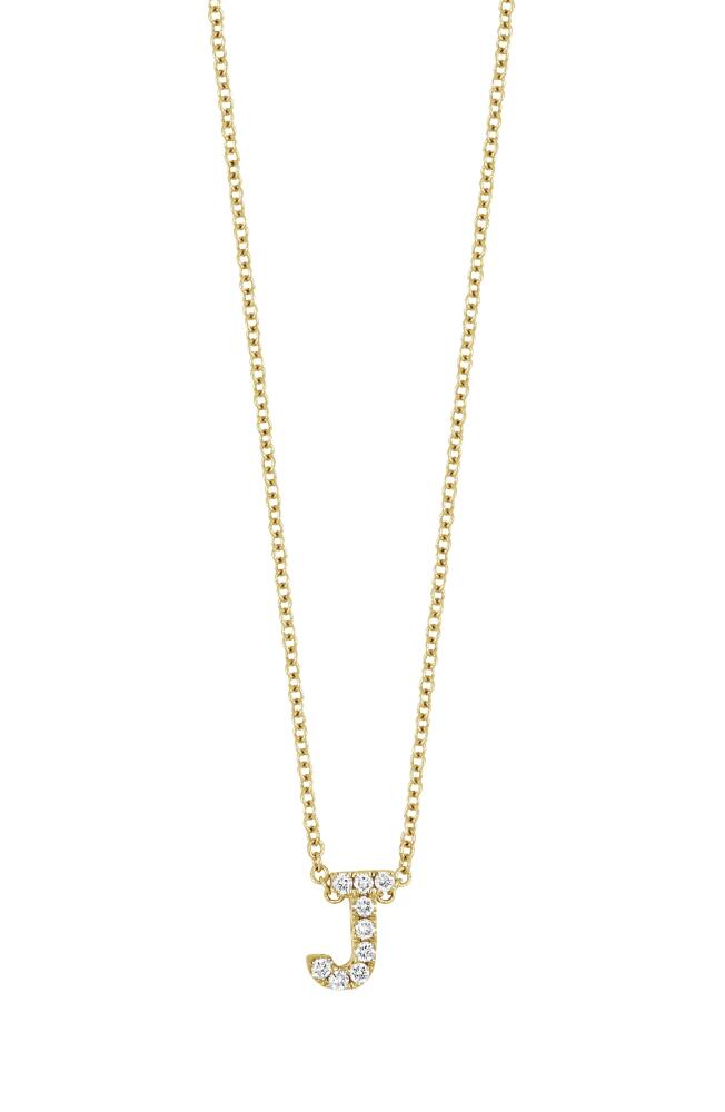 Bony Levy 18k Gold Pavé Diamond Initial Pendant Necklace in Yellow Gold - J Cover