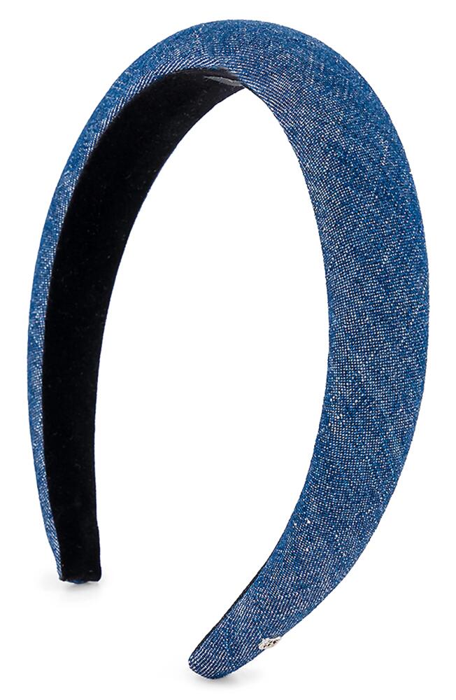 Alexandre de Paris Metallic Padded Headband in Blue Cover