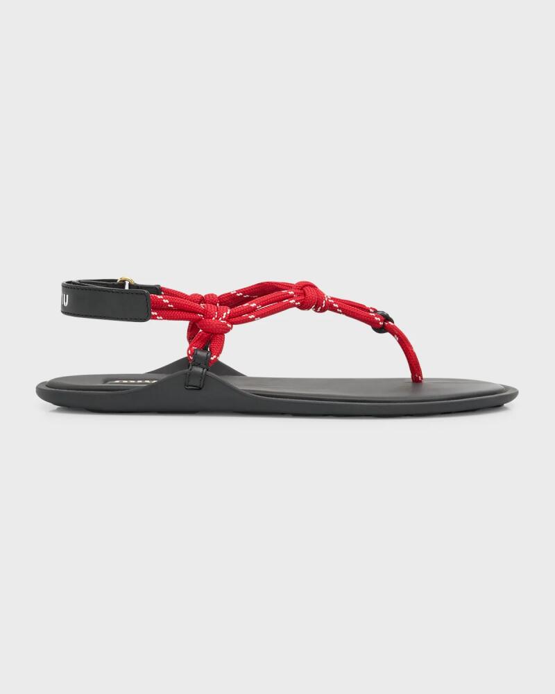 Miu Miu Sporty Rope Thong Slingback Sandals Cover