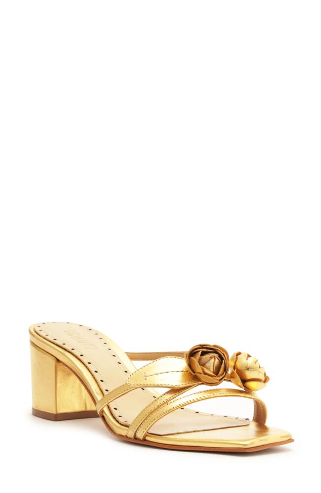 Schutz Alma Slide Sandal in Ouro Cover