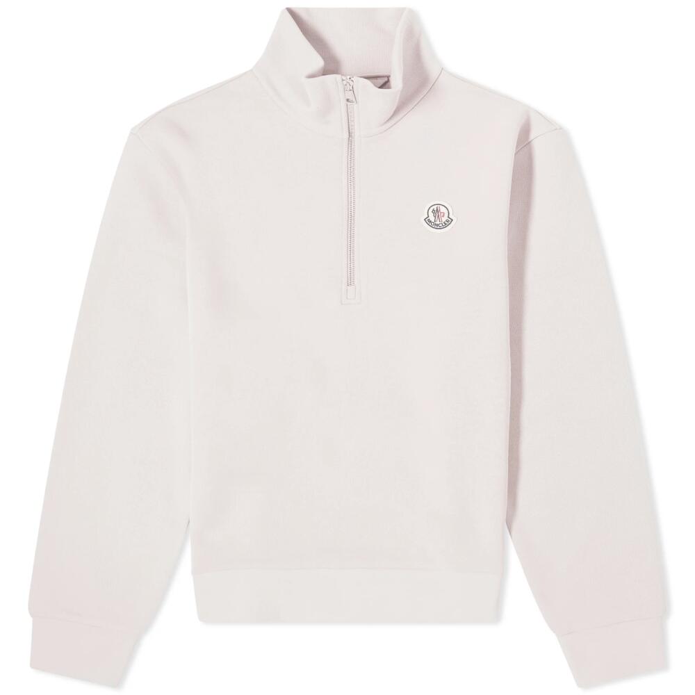 Moncler Men's Badge Logo Quarter Zip Sweat in Lilac Cover