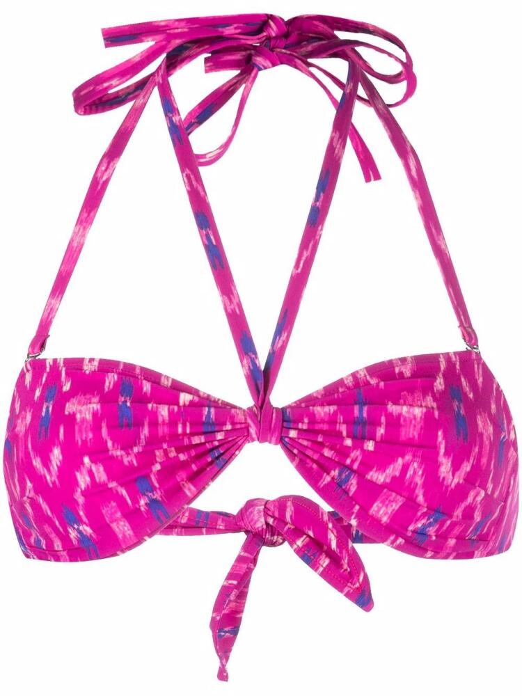 MARANT ÉTOILE halterneck bikini top - Pink Cover