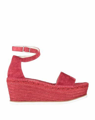 Espadrilles Woman Espadrilles Brick red Soft Leather Cover