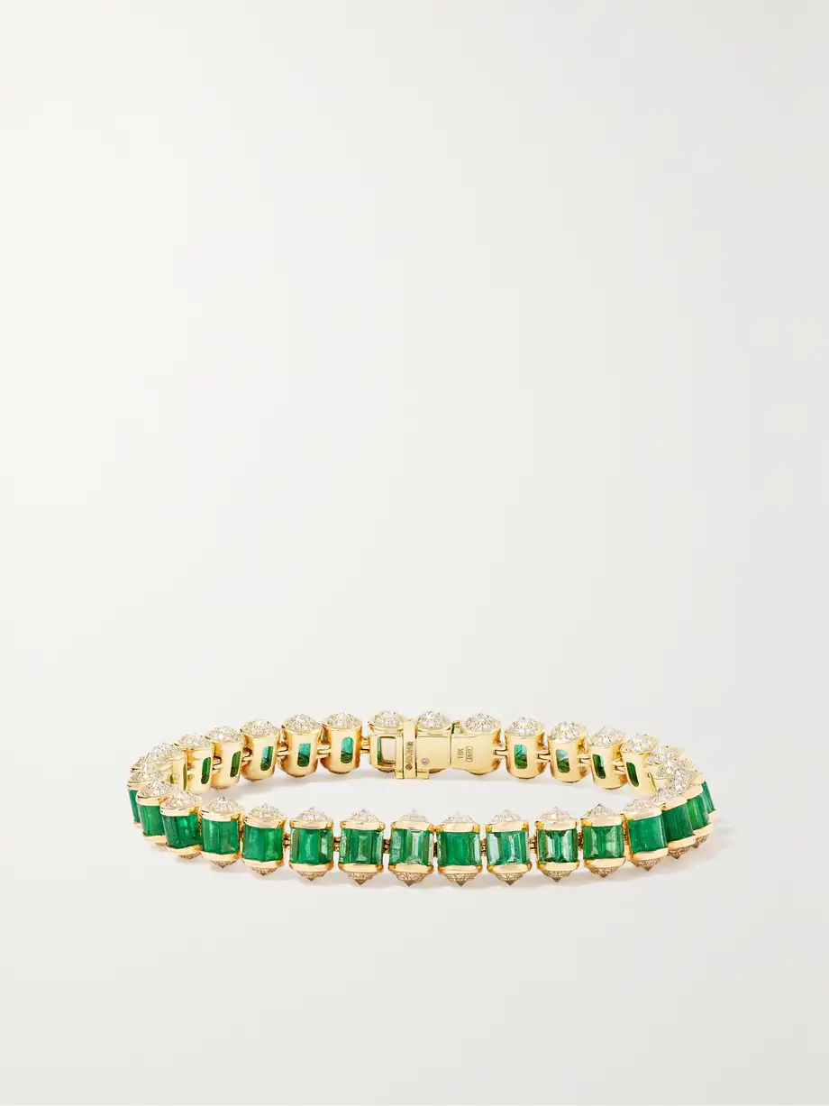 SHAY - 18-karat Gold, Emerald And Diamond Bracelet - Green Cover