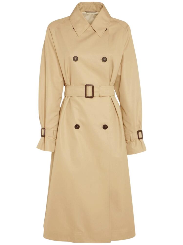 WEEKEND MAX MARA Canasta Cotton Blend Trench Coat Cover