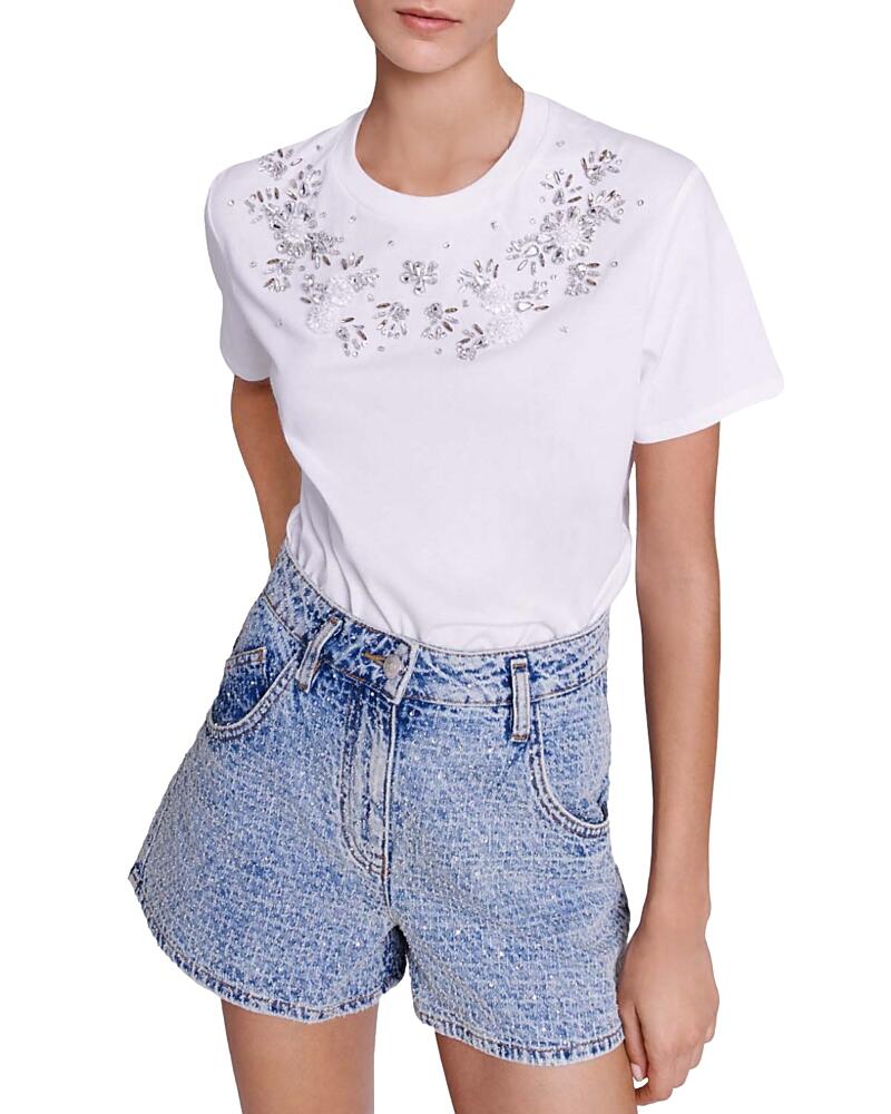 Maje Floral Embellished Tee Cover