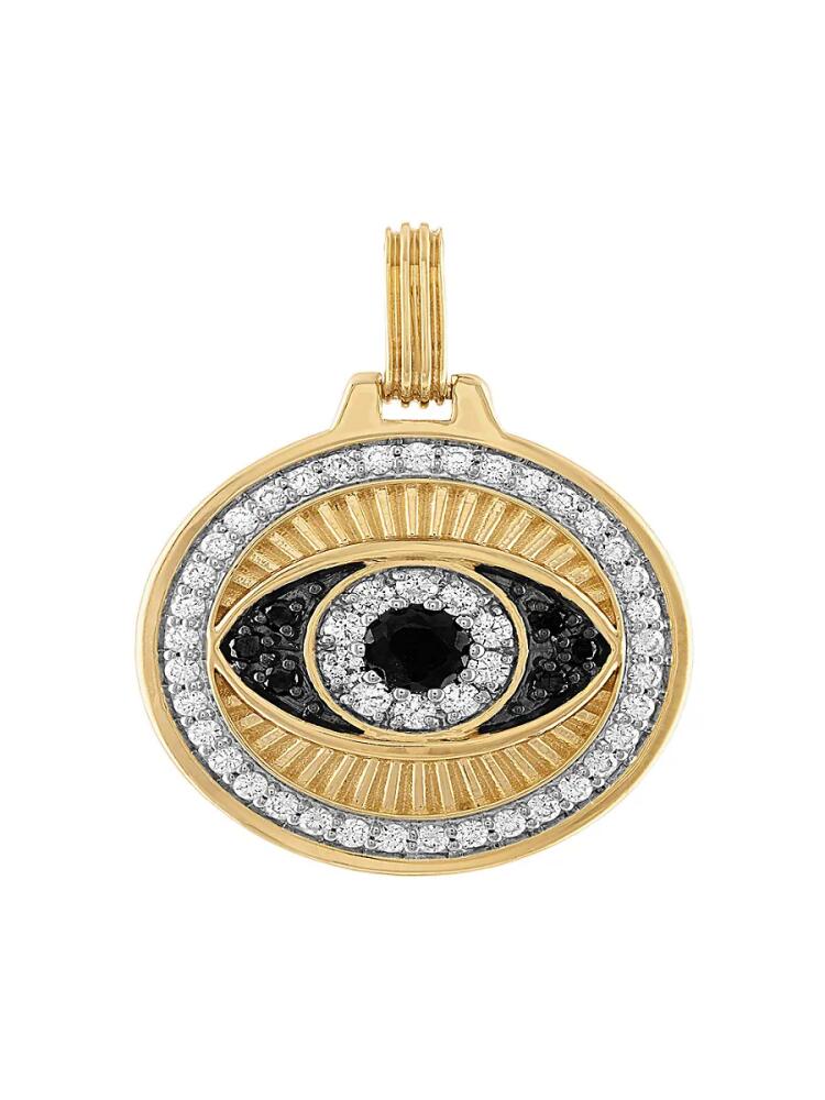 Esquire Men's 18K Goldplated Sterling Silver & Cubic Zirconia Evil Eye Pendant Cover