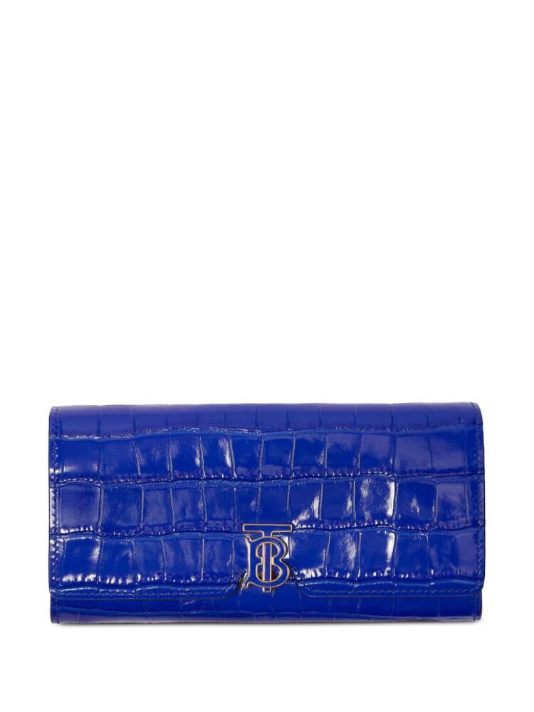 Burberry logo-plaque leather wallet - Blue Cover