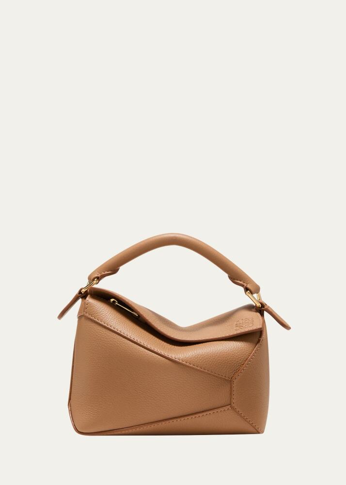 Loewe Puzzle Edge Mini Top-Handle Bag in Grained Leather Cover